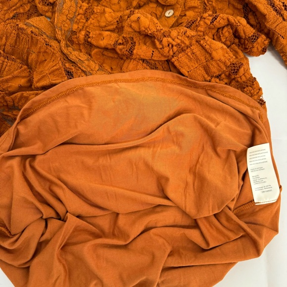 NWT Free People's shayla lace mini dress size S Pumpkin $ 158 - Picture 16 of 16